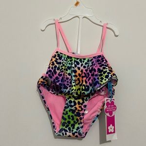 NWT Limited Too 2 PC Cheetah Swimsuit Size 4